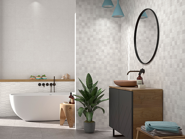 neutral boho bathroom space - how to design a stylish and functional family bathroom - home improvements - granddesignsmagazine.com
