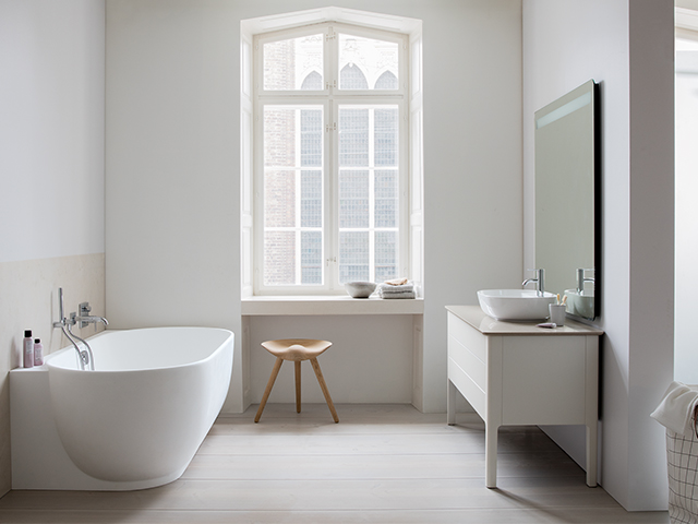 white grand bathroom - how to design a stylish and functional family bathroom - home improvements - granddesignsmagazine.com