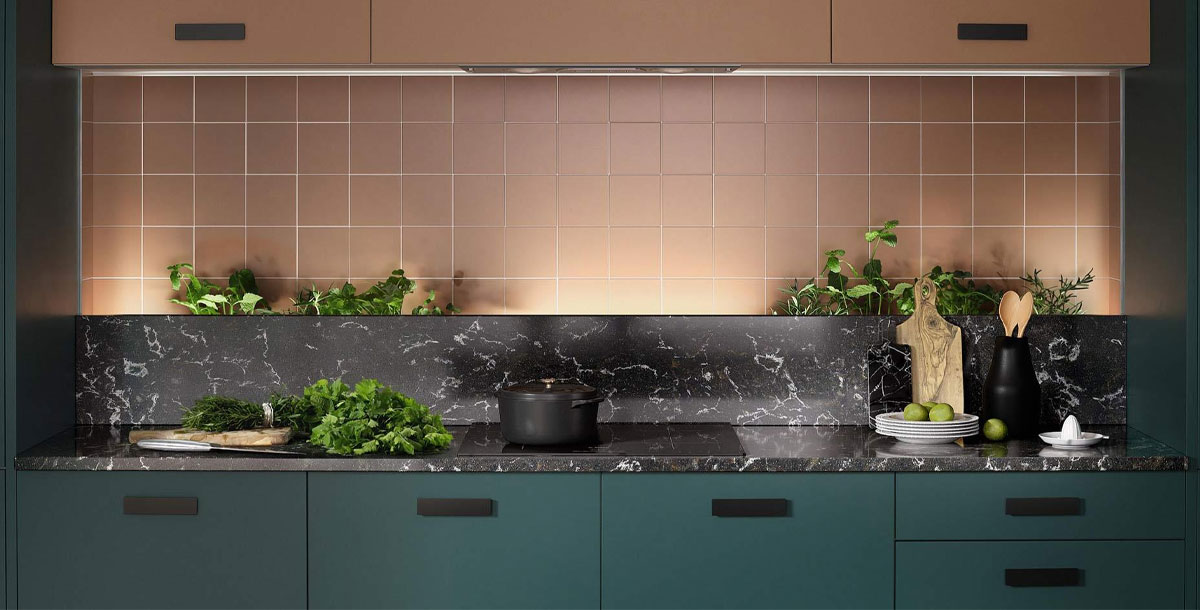 kitchen lighting ideas - uplight a splashback