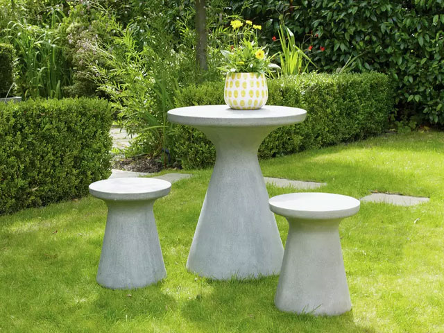 Grey Fibrestone outdoor seating set 