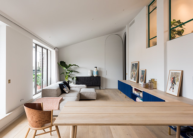 A flat with an internal window from bedroom to lounge - grand designs - home improvements