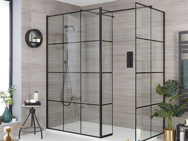 black framed showe - what to consider when planning a bathroom renovation - home improvements - granddesignsmagazine.com
