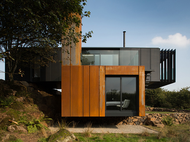 interior of shipping container grand design tv house in county derry