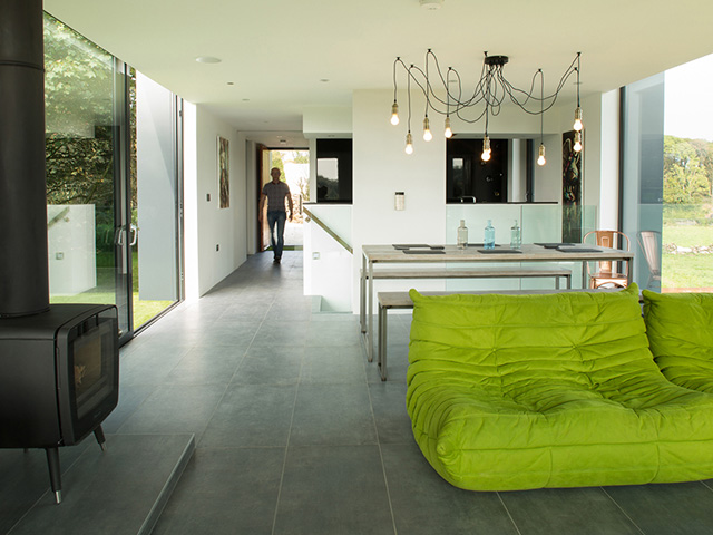 interior of shipping container grand design tv house in county derry