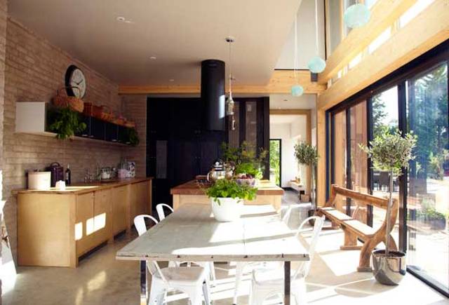 grand designs york barn with double-height kitchen