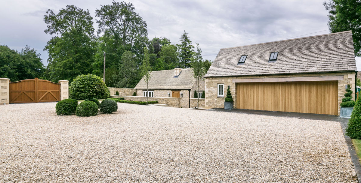 extra wide garage doors, automated and bespoke for listed property