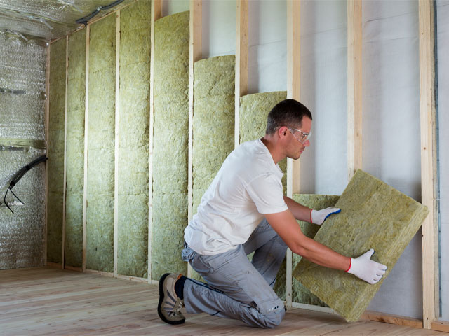 installing internal wall rockwool insulation