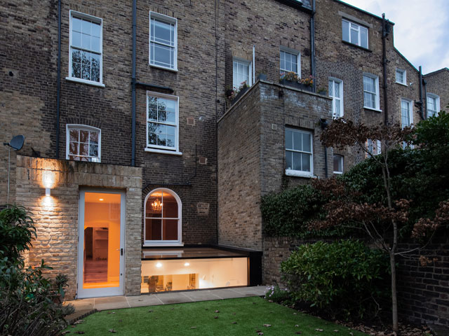 A London basement with plenty of natural light