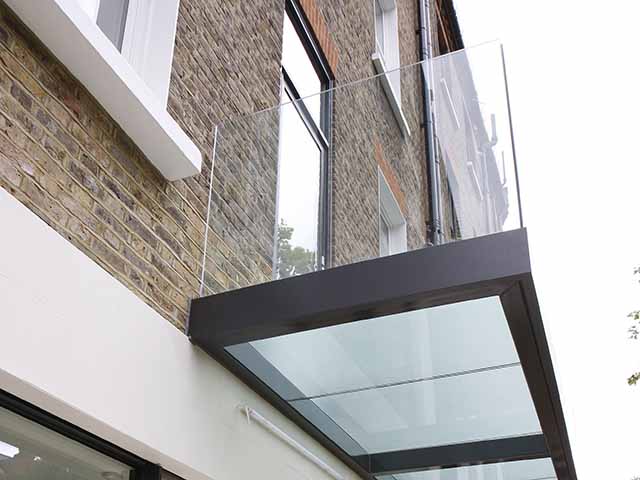  sandblasted glass floor on a balcony by IQ Glass 