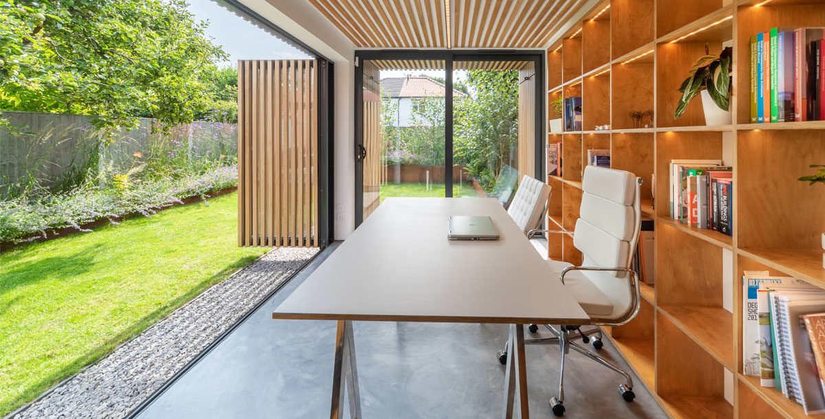 Home office by NCA Architects, Doncaster, converted from a garage, costing £48,000 (see n-c-a.co.uk)