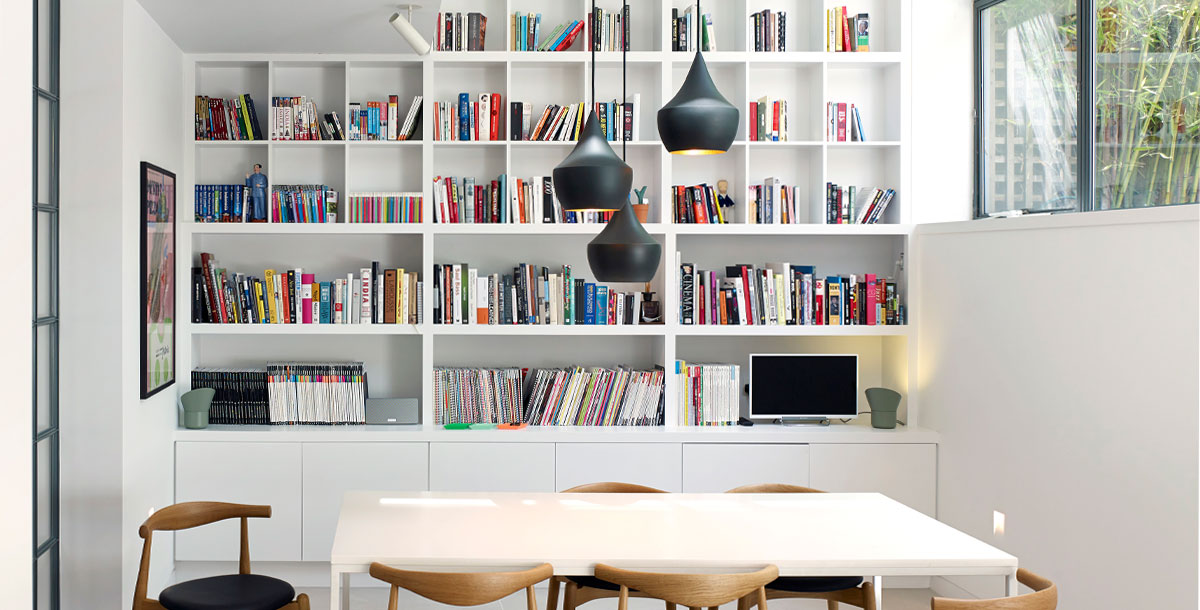 Bespoke shelving ideas: use the full ceiling height and width to maximise your storage