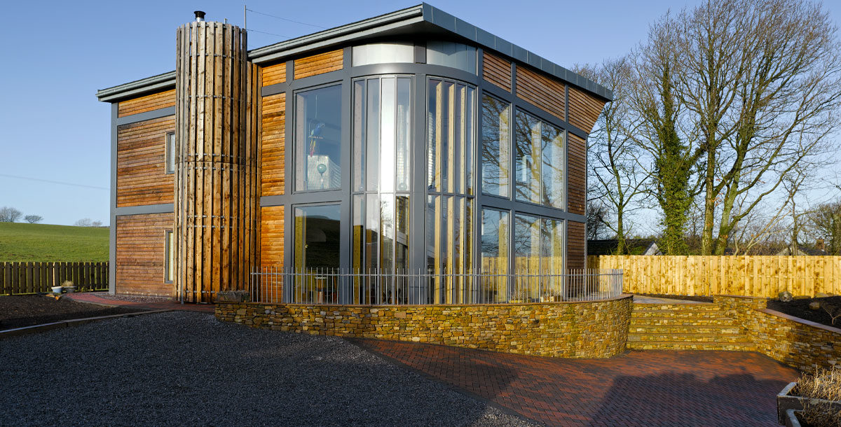 The exterior of the steel-framed Adaptahaus from Grand Designs