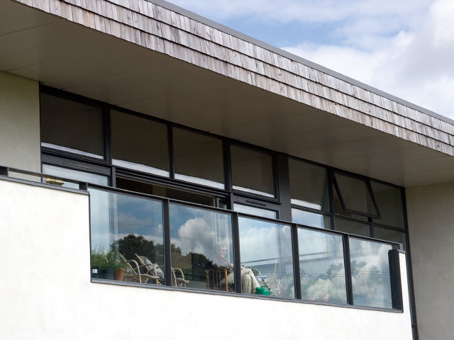 The balcony of the Midlothian house from Grand Designs