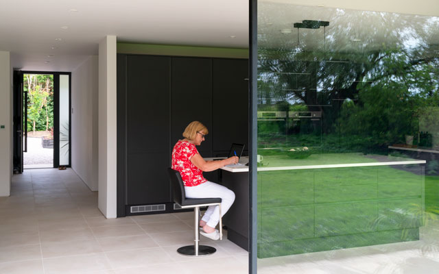 Gretta Funnell in the kitchen of her self-build home