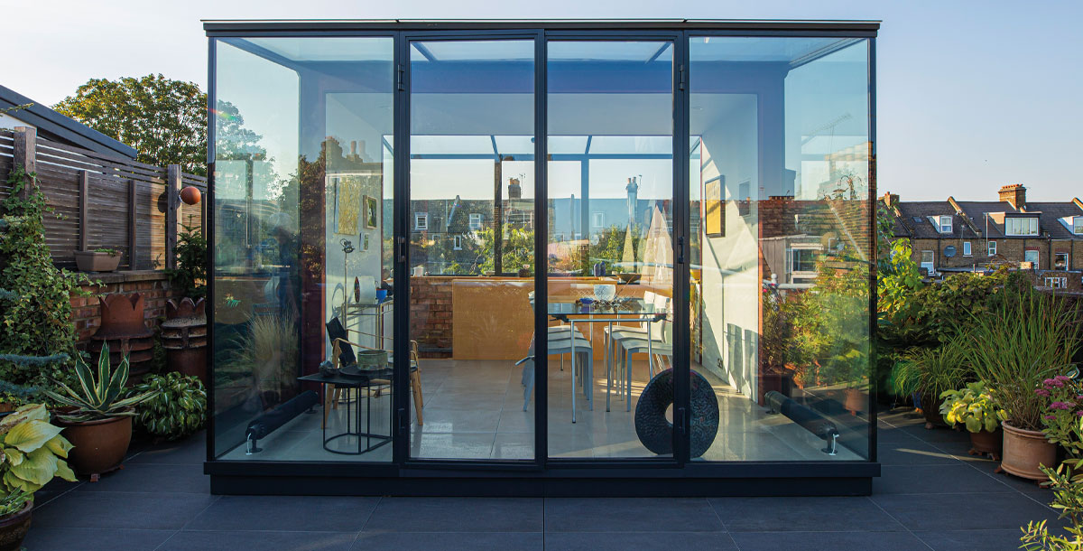 glass box roof extension in London