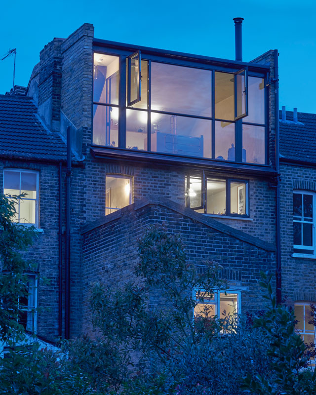 rooftop extension glass and brick