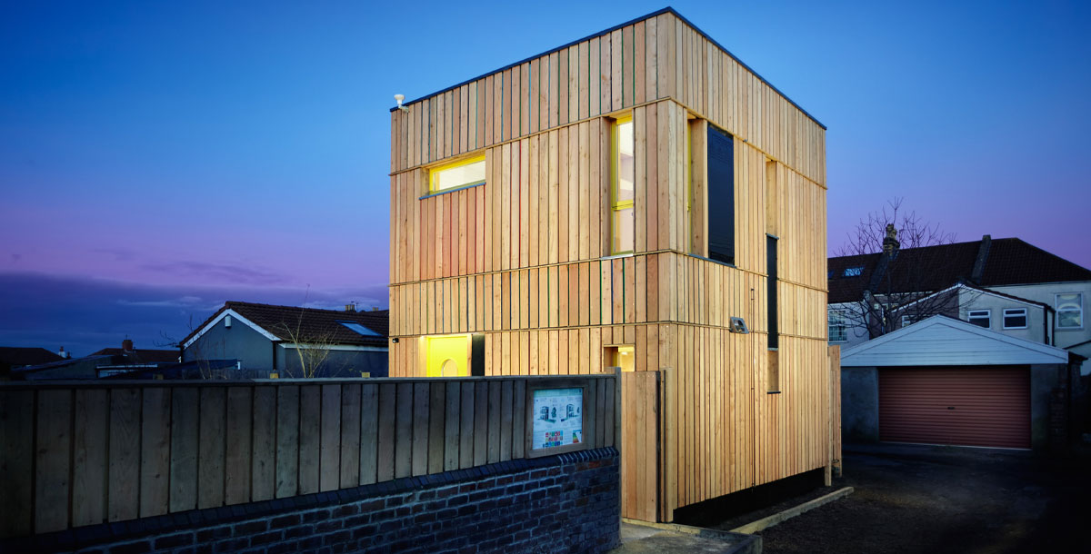 the snug home is a net zero carbon home built from timber to passivehaus standards in bristol