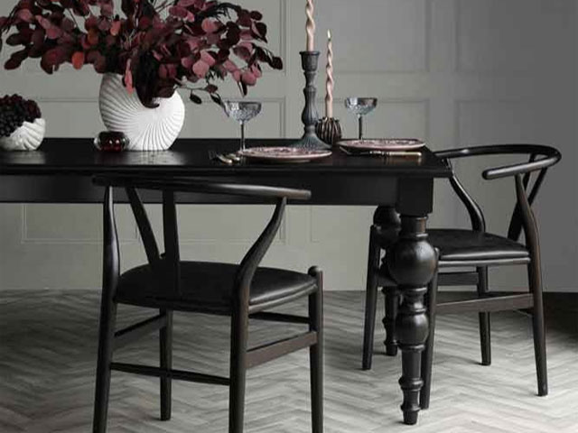 Traditional Black Oak dining table