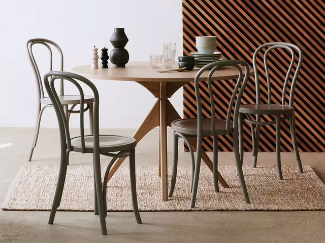 small round dinner table with bistro chairs from Habitat at Argos
