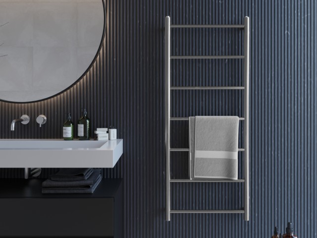modern bathroom towel heater in chrome