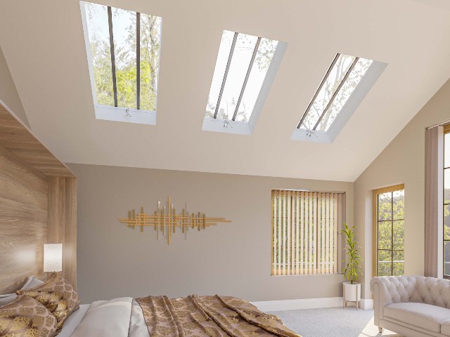 pitched roof rooflight in a modern extension