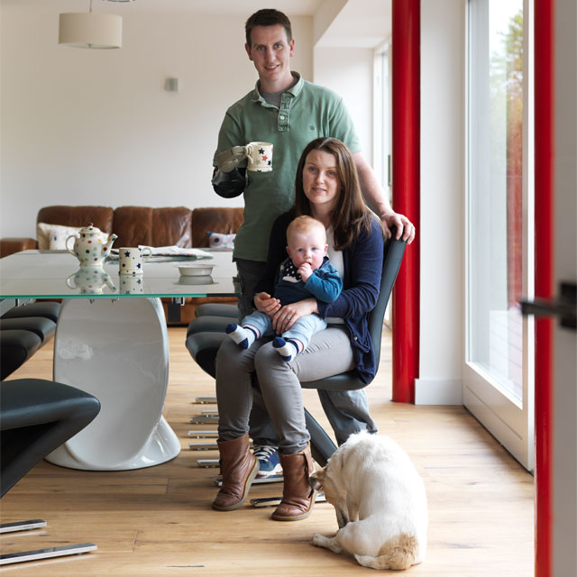 Jon and Becky White in their accessible home in Devon