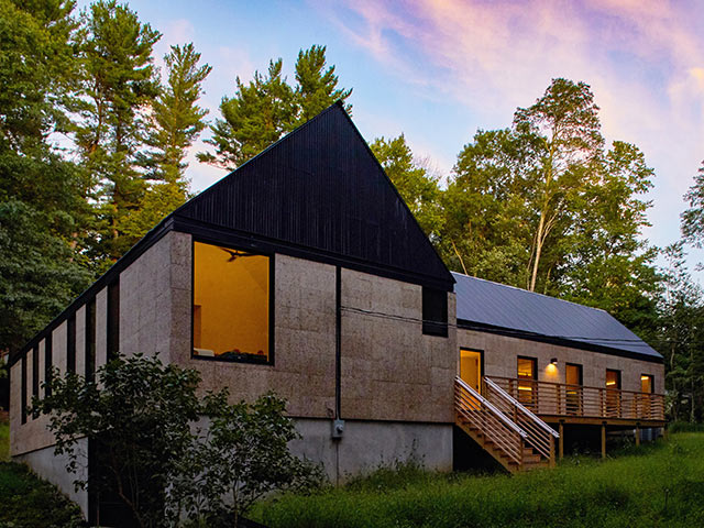 Cork cladding self-build home in New York