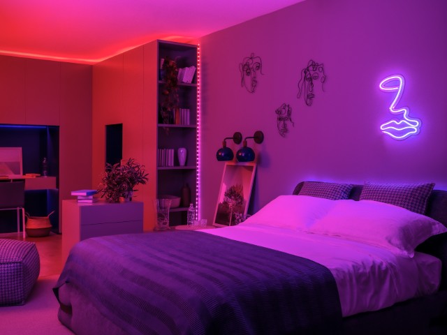 DIY neon light art created with Twinkly smart led lights