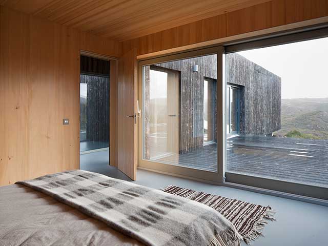 Inside a modular build with timber cladding in the Scottish highlands
