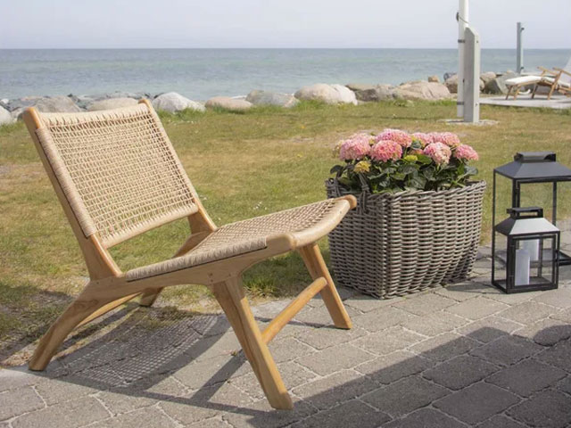 modern wooden garden chair