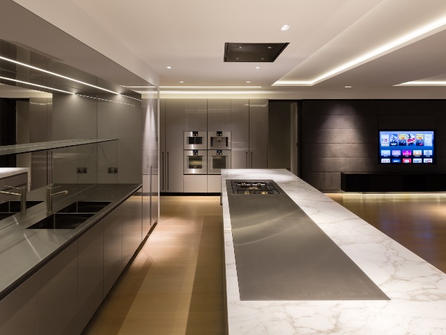 basement kitchen extension by luxury home designers Gregory Phillips Architect
