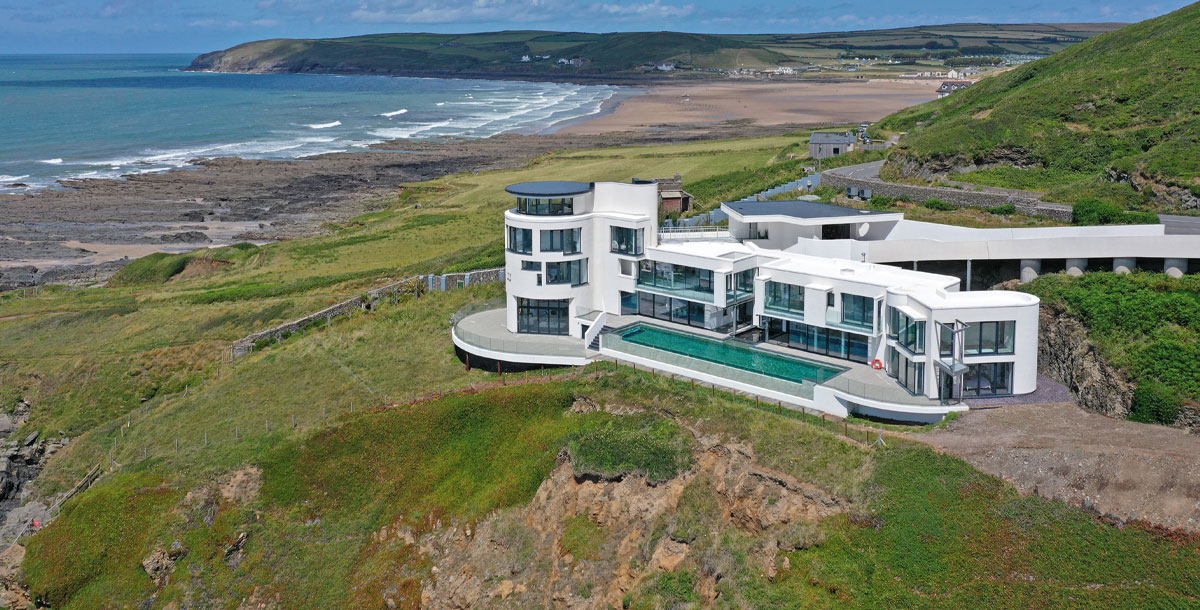 The Grand Designs Lighthouse home is perched on the rugged Chesil Cliff in North Devon