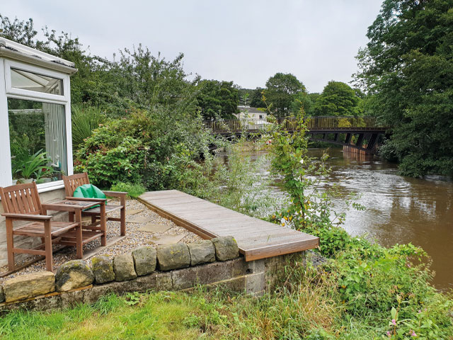 flood-resilient house on River Air in Leeds retrofitted with flood-proof materials 