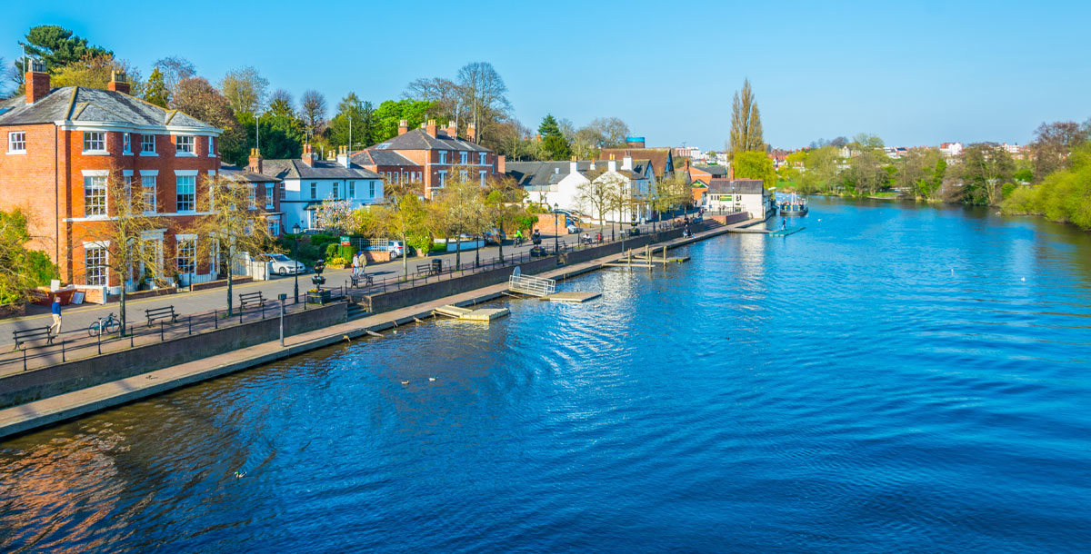 how to flood-proof your home: houses alongside river Dee in Chester