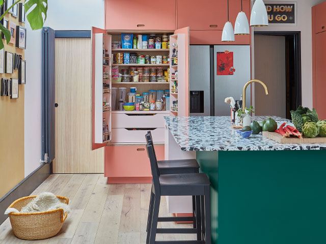 pink larder pantry cupboard by Pluck