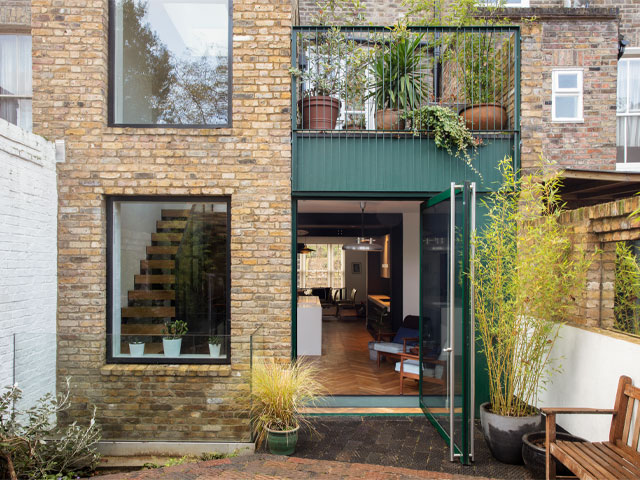 salvaged pieces in a whole-house renovation and extension