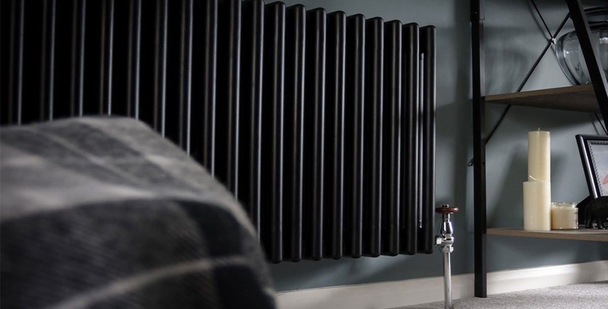 A modern radiator in black