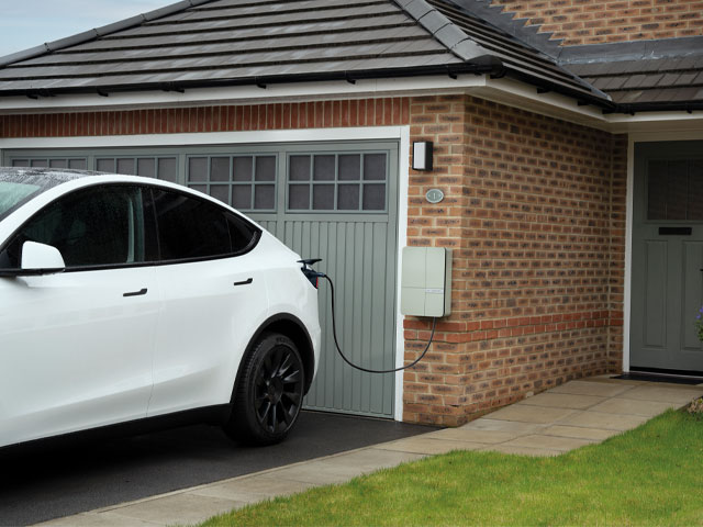 designer home ev charger available in different colour options or a wood finish
