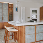 ledbury studio kitchen in zinc and walnut with bespoke storage