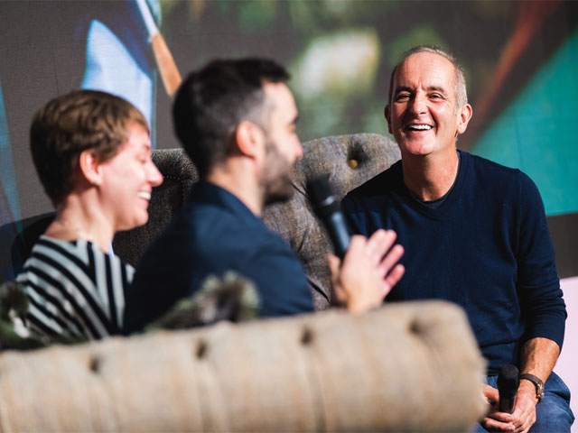 Ruth and Rob with Kevin McCloud at Grand Designs Live