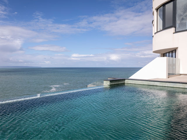 infinity pool of a private residence on the North Devon coast