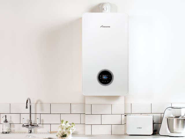 quiet boiler in a white minimalist kitchen