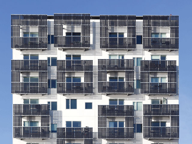 Solar cell balconies in Denmark. Photo: Ricochet64/Adobe