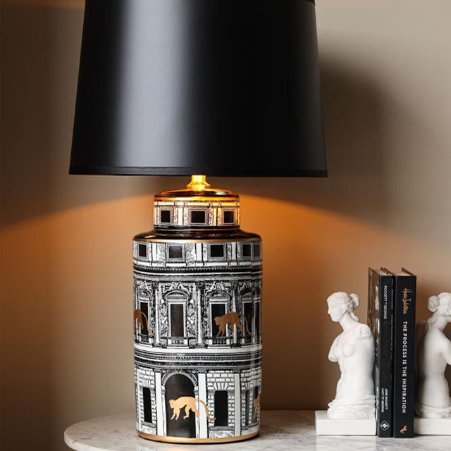 Palazzo table lamp with black lampshade