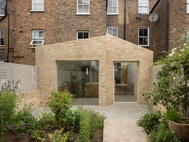 brick and glass extension to the rear of a terrace house