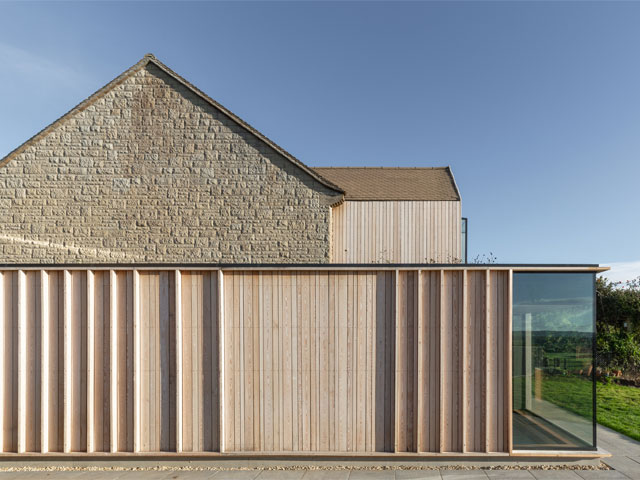 Architect Tom Bell of Freehaus Design added a wraparound extension to his three-bedroom family home in the Cotswolds. Photo-Nicholas-Worley