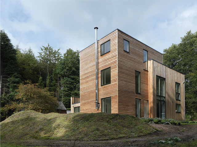 Grand Designs Monmouthshire Japanese larch home. Photo: Chris Tubbs