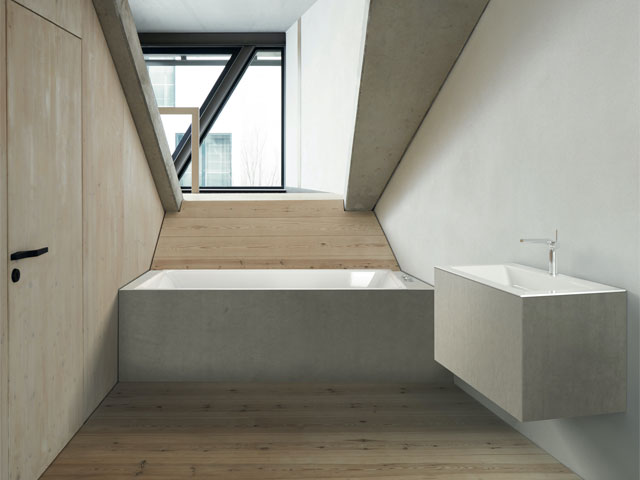 Contemporary loft bathroom