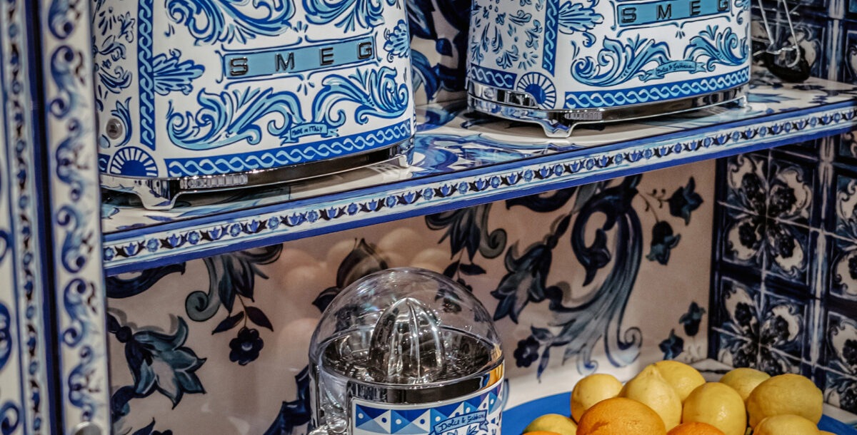 Smeg's Dolce and Gabanna designed Blue Mediterraneo range