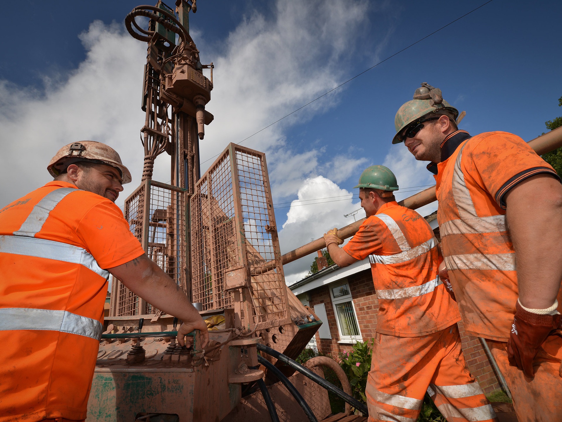 Borehole being drilled